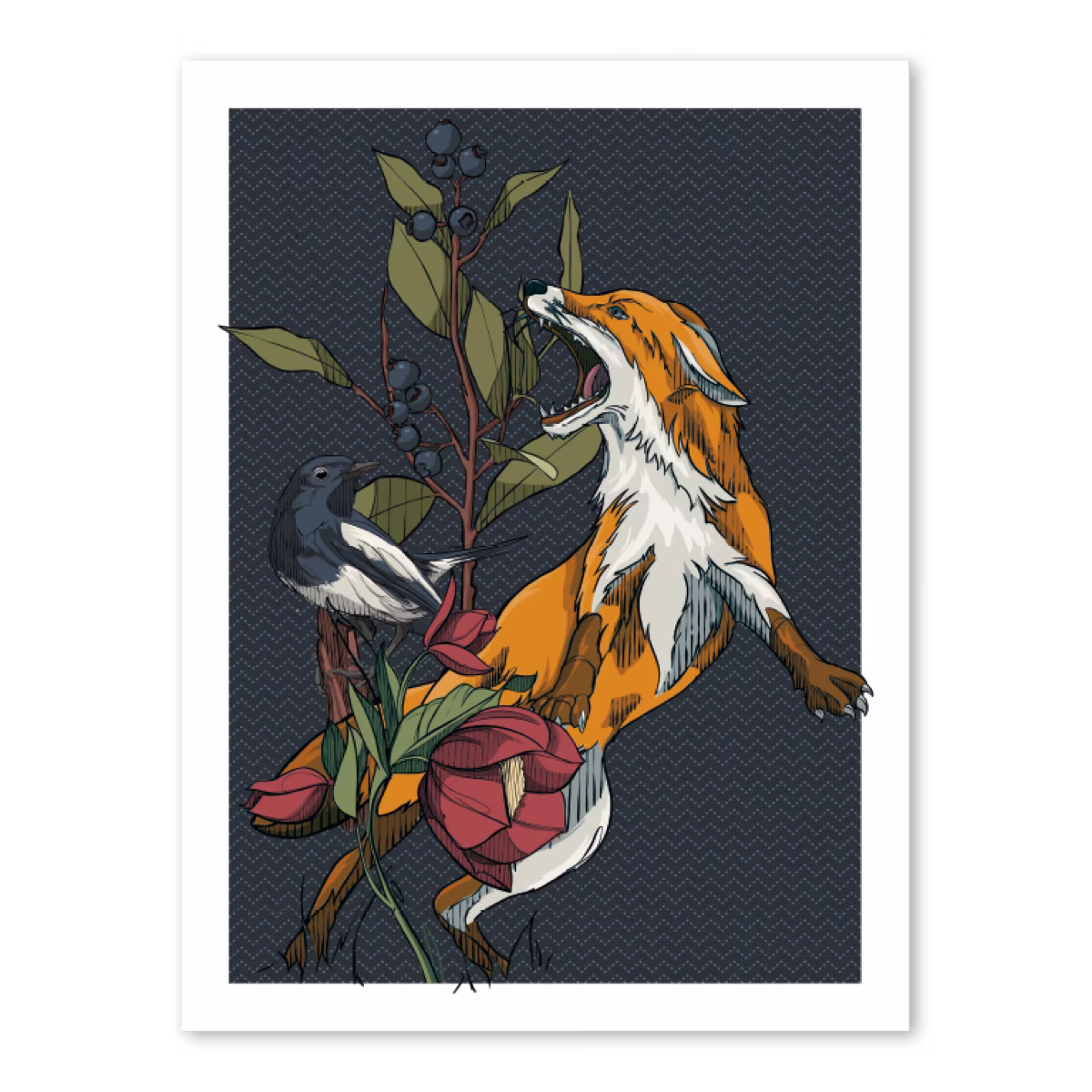 Fuchs und Elster Kunstwerk